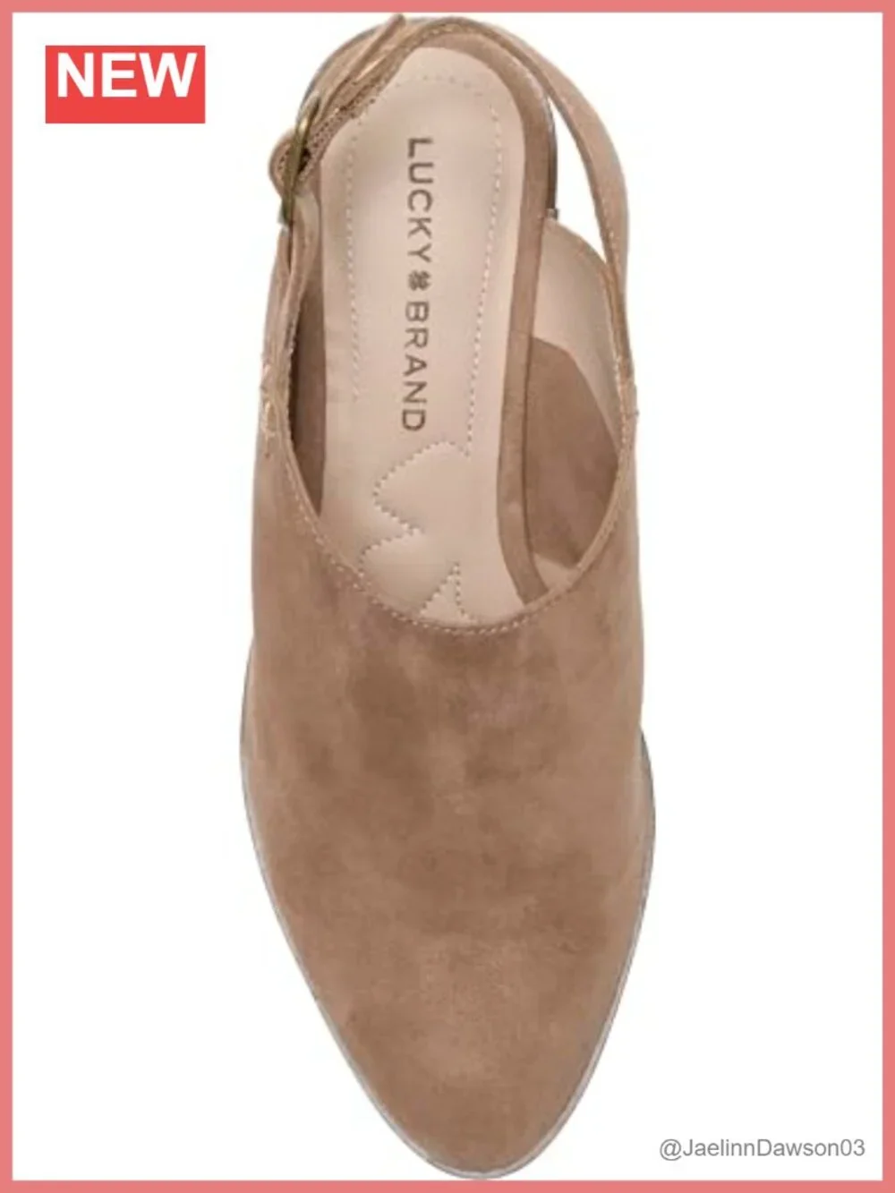 Lucky Brand Mylody Slingback Loafer Almond Toe Block Heel Leather Women's